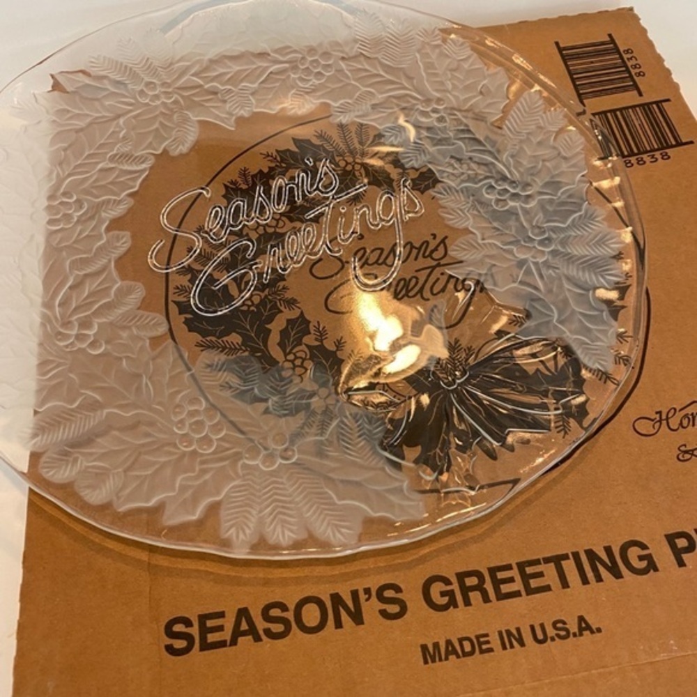 HOME INTERIORS Holiday Platter Seasons Greetings
